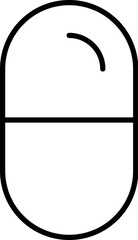Capsule Isolated Line Icon. Vector sign for applications, books, banners, adverts, sites, shops, stores