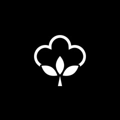 Cotton organic icon isolated on black background.