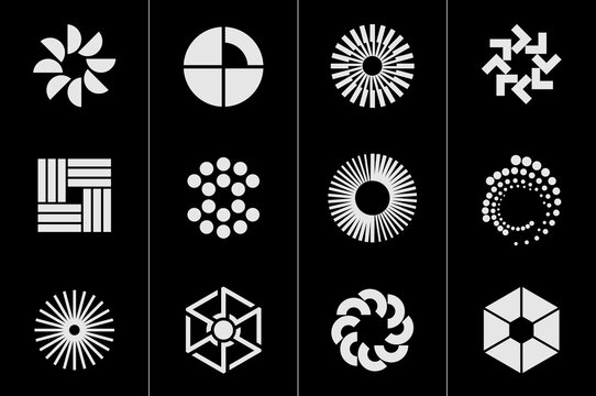 Set of O logo design template, 0 number logo design vector.