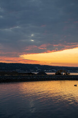 sunset over the lake
