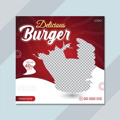 Food social media post template with plate. Food menu banner social media post. Editable social media templates for promotions on the Food menu. Set of social media story and post frames.