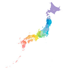 Japan political map of administrative divisions