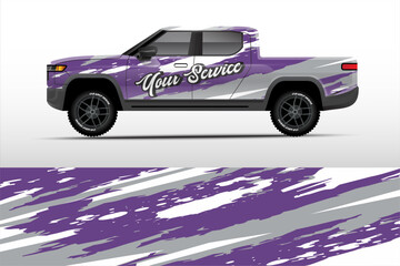 Truck graphic. Simple curved lines with grunge in the background vector