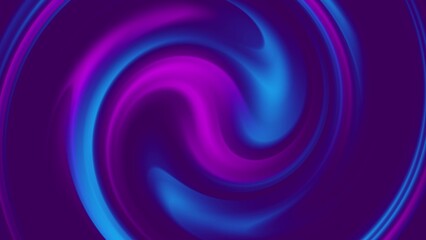 Neon purple and blue gradient background texture. Abstract looped 4k animated spiral on liquid surface. Motion and backdrop design concept. Moving dynamic 3D template for promotional video