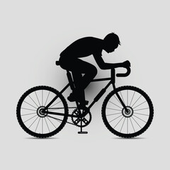 Cycling Silhouette stock vector. Illustration of biker