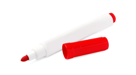 Bright red marker isolated on white. School stationery