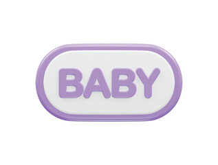 Baby text vector effect transparent 3d element