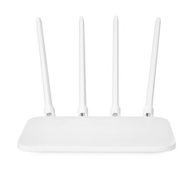 New modern Wi-Fi router isolated on white