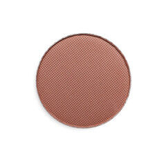 Brown eye shadow on white background, top view. Decorative cosmetics