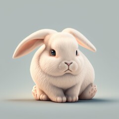 Obraz na płótnie Canvas cute rabbit 3d illustration. generative ai