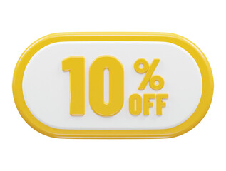 Discount sale percent icon 3d rendering transparent illustration
