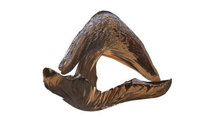 3D figure. 3D render of abstract shapes, Abstract Bronze figures. golden figure