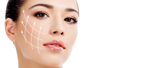 Pretty woman portrait, skin care concept