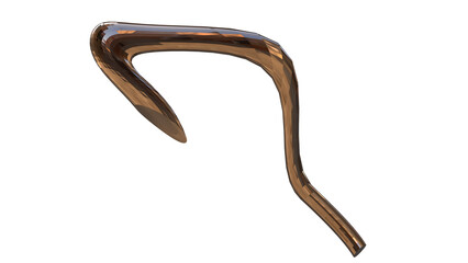 Fototapeta premium 3D figure. 3D render of abstract shapes, Abstract Bronze figures. golden figure