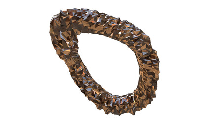 3D figure. 3D render of abstract shapes, Abstract Bronze figures. golden figure