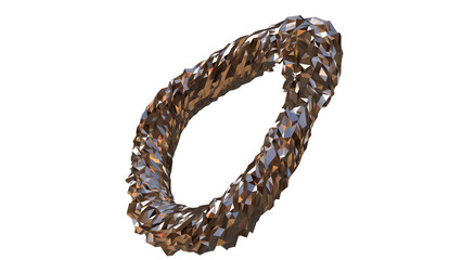 3D figure. 3D render of abstract shapes, Abstract Bronze figures. golden figure