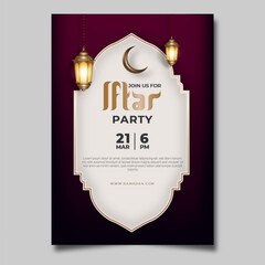 Iftar party  flyer template design