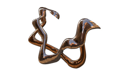 Obraz premium 3D figure. 3D render of abstract shapes, Abstract Bronze figures. golden figure