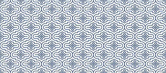 Arabic mosaic abstract seamless pattern vector illustration