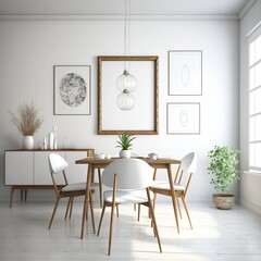 Minimalist dining room interior