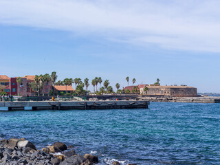 vue architecturale sur l'île de Gorée, Dakar, Sénégal, Afrique