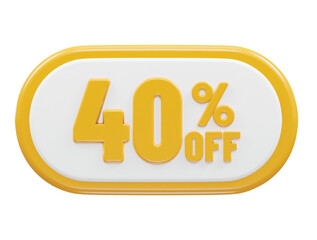 Discount sale percent icon 3d rendering transparent illustration