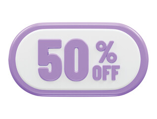 Discount sale percent icon 3d rendering transparent illustration