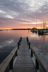 Obraz na płótnie Canvas Sunset over the Harbor in Oriental in Eastern North Carolina