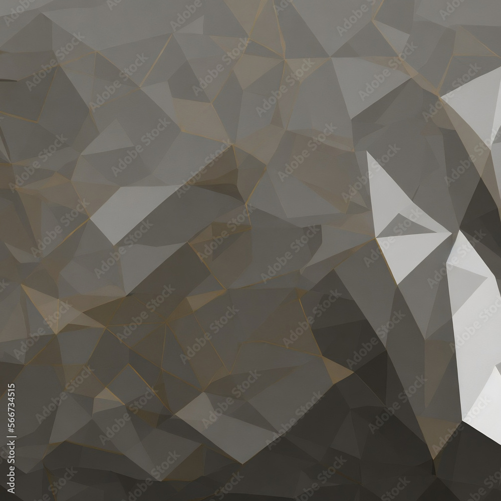 Wall mural Professional triangles and polygonal crystals background. Generative AI