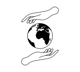 Save earth symbol, icon design