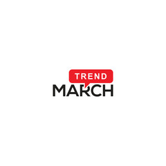 March trend label. Vector icon illustration
