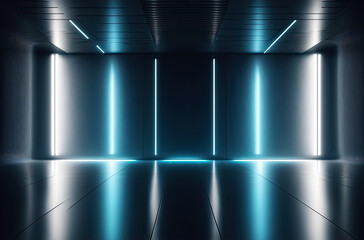 Elegant futuristic light and reflection with grid line background.