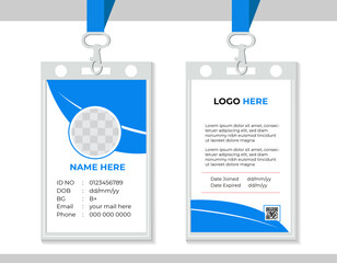 ID Card Layout with Yellow Accents, Modern and creative corporate company employee id card , Clean and simple id card design bundle.