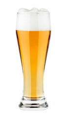 Glass of beer isolated on transparent background. Png format