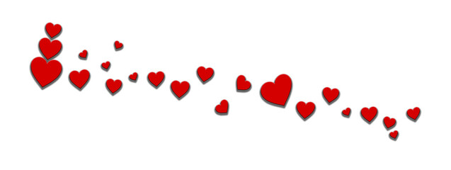 Set of red hearts png. concept of love, couple. happy valentines day to lovers. Love concept.