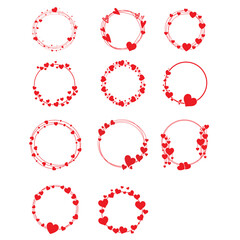 Frame with Heart Svg, Circle frame Cut file, Valentine Day Svg designs, Bundle SVG