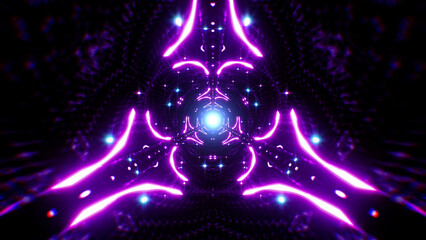 Abstract Geometric Pattern of Triple Lights for VJ Festival