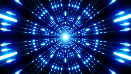 Abstract Geometry Art of Shining Hypnotic Blue Light