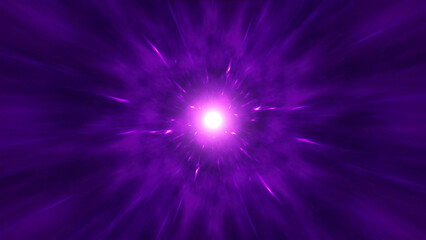 Explosion of Glow Purple Light Energy