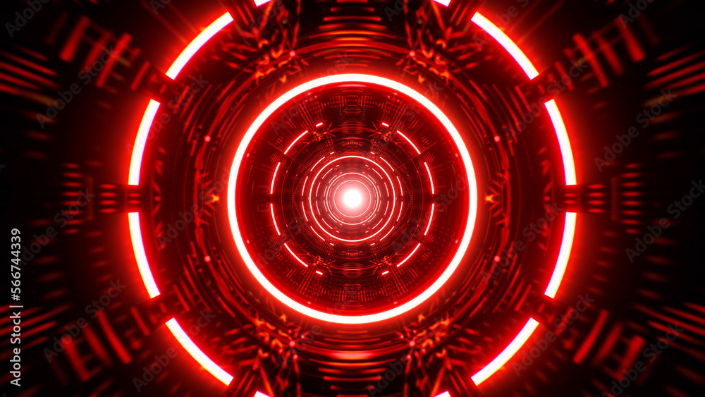 Poster red music visual lights tunnel motion