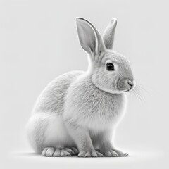 drawn animal, rabbit, with a white background mammal bunny hand fluff is soft animal ear very cute pen 