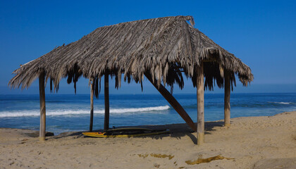 Hut on the beach in California