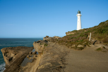 Fototapeta na wymiar Castle Point Lighthouse and coastline