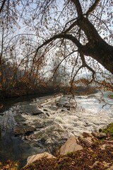 Winter landscape with a quiet river