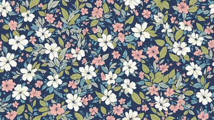 seamless pattern, abstract floral background. created using generative ai technology