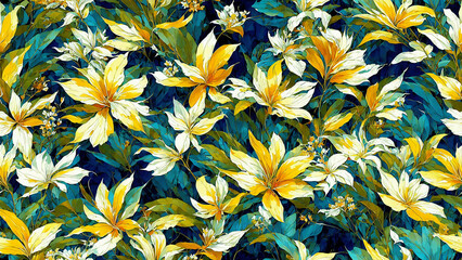 seamless pattern, abstract floral background. created using generative ai technology