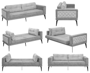 Folding sofa. Isolated from the background. In different angles. Interior element