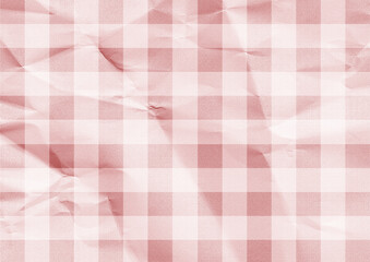 Red and white crumpled tablecloth background texture