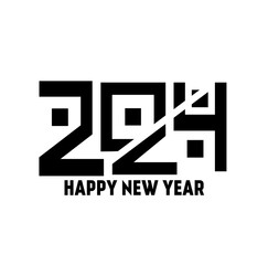 Cover of business diary for 2024 with wishes. Happy New Year text design. Brochure design template, card, banner. Vector illustration. Isolated on white background.