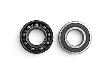 Ball bearings isolated on white background.